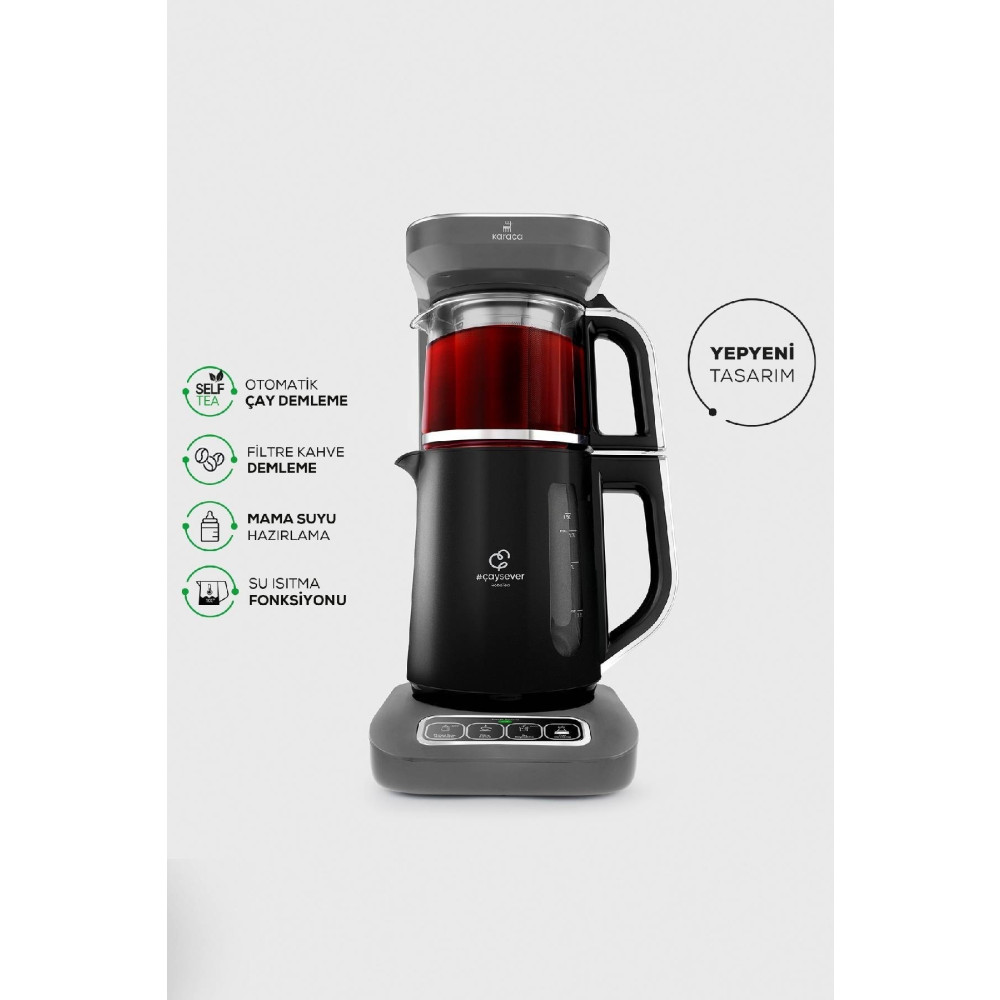 Karaca Çaysever Robotea Pro 4in1 Konuşan Otomatik Su Isıtıcı Çay Ve Filtre Kahve Makinesi Space Gray Çay Makineleri Fiyatı