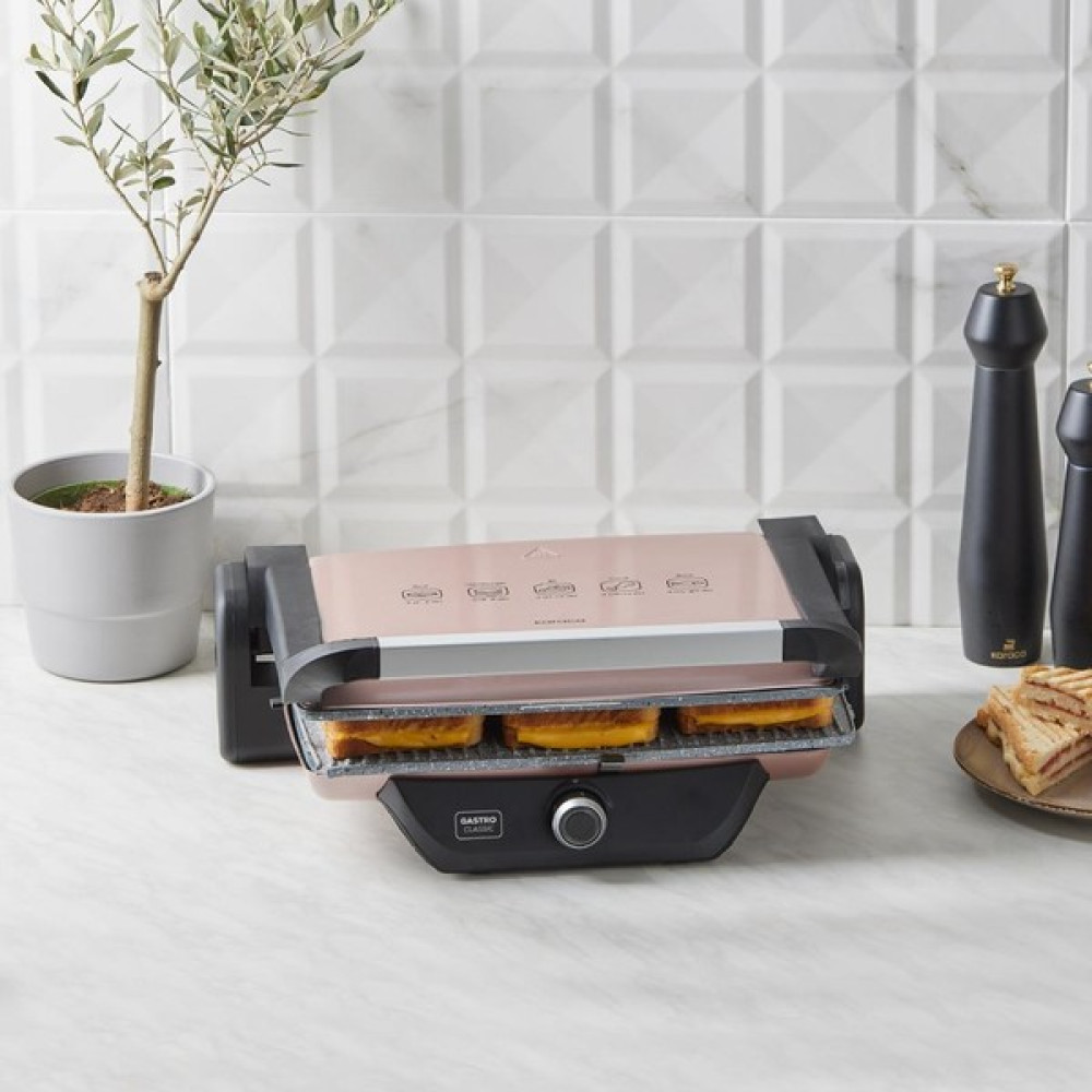 Karaca Gastro 4 Kademeli Sıcaklık Ayarlı 3 Katlı Plaka Izgara ve Tost Makinesi Rosegold 2000W - Rose Gold Tost Makineleri Fiyatı