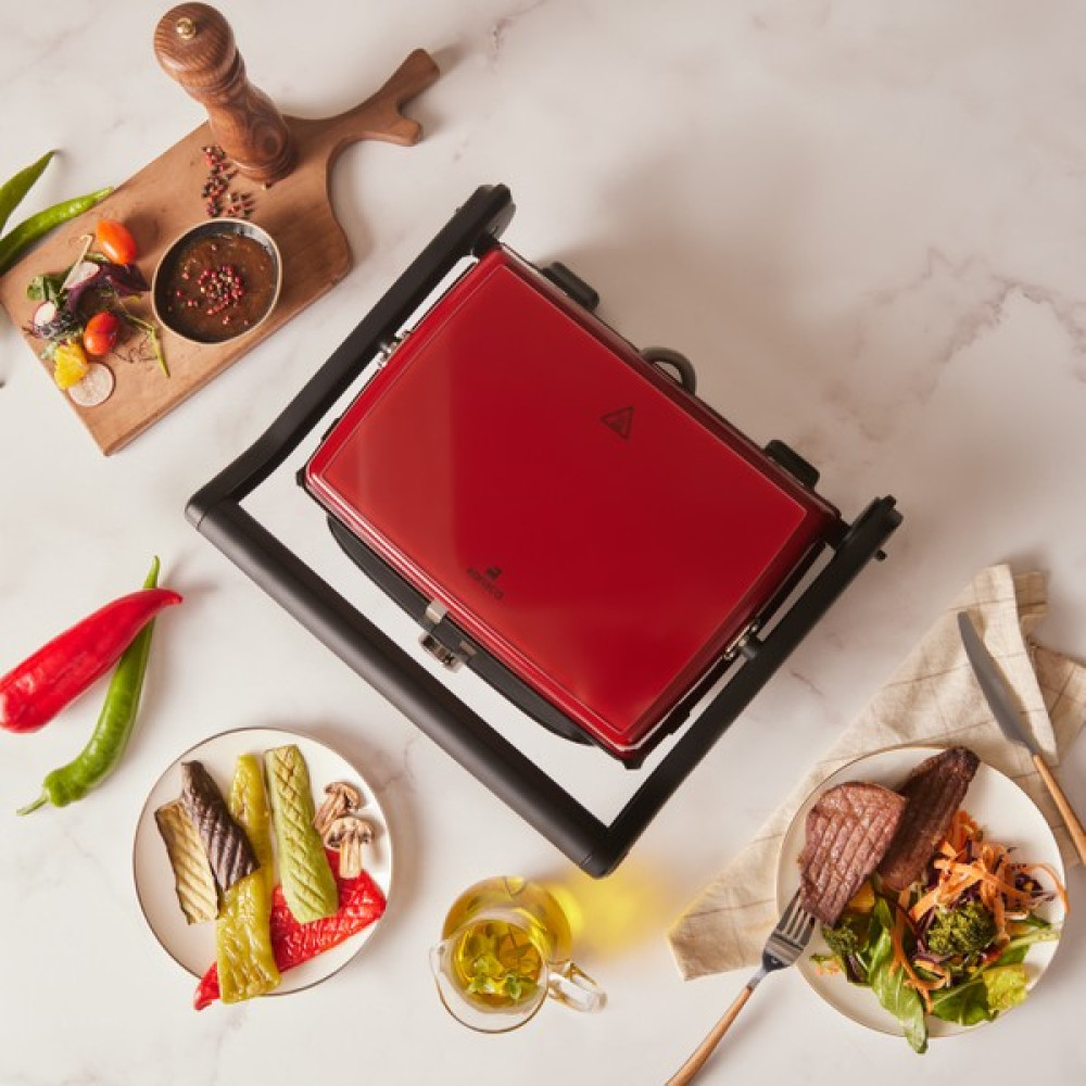 Karaca Gastro Grill Glass Premium 2400W Tost ve Izgara Makinesi Kırmızı Tost Makineleri Fiyatı