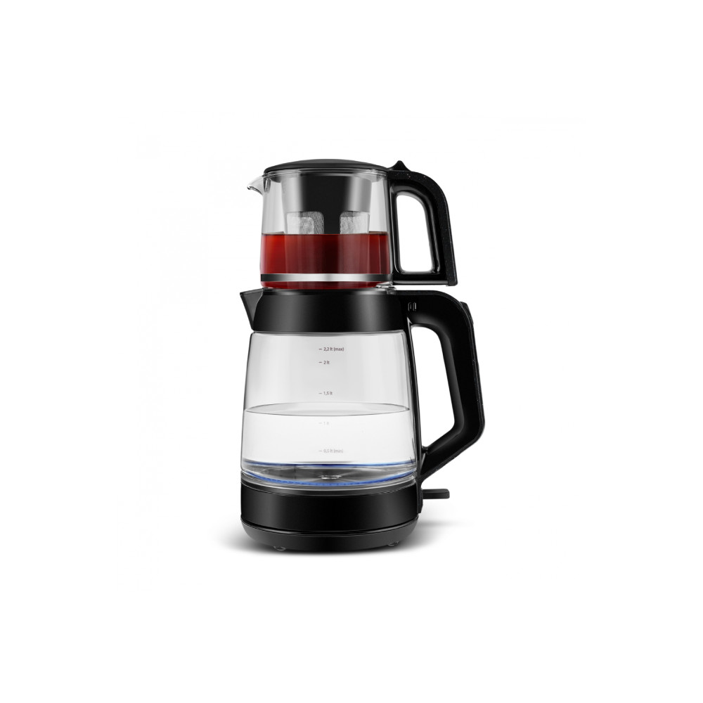 Karaca Glass Tea XL 2 in 1 Cam Çay Makinesi Shiny Black Çay Makineleri Fiyatı