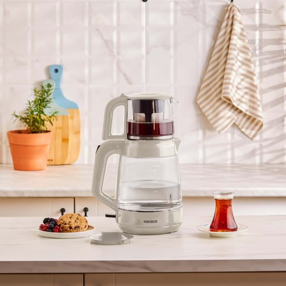 Karaca Glass Tea Xl 2 In 1 Cam Çay Makinesi Starlight - Beyaz Çay Makineleri Fiyatı