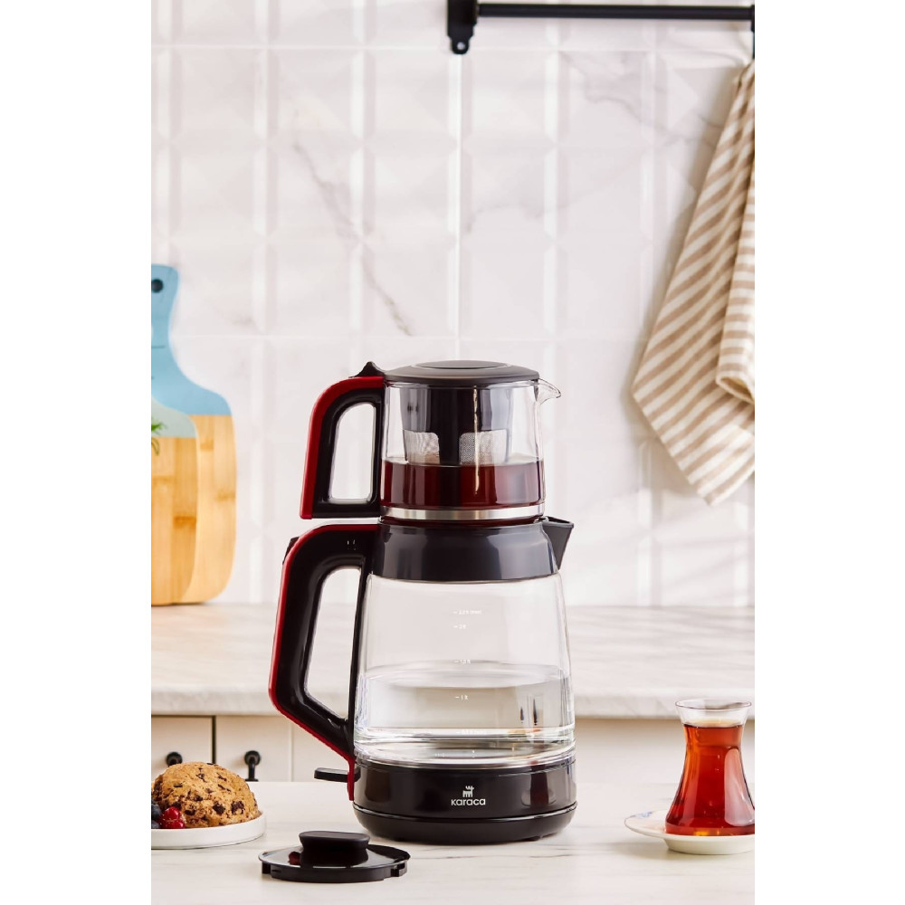 Karaca Glass Tea Xl 2 In 1 Cam Su Isıtıcı & Çay Makinesi Kırmızı Çay Makineleri Fiyatı