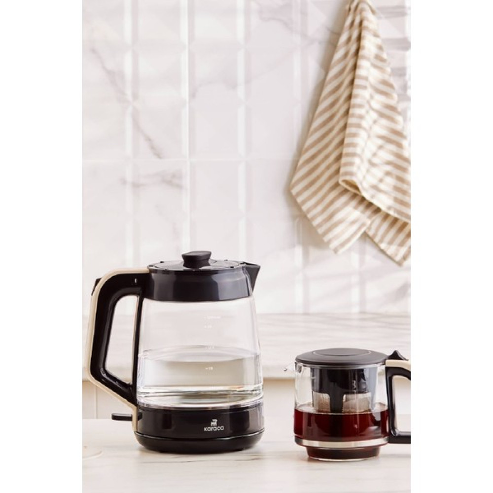 Karaca Glass Tea Xl 2 In 1 Cam Su Isıtıcı & Çay Makinesi Krem - Bej Çay Makineleri Fiyatı