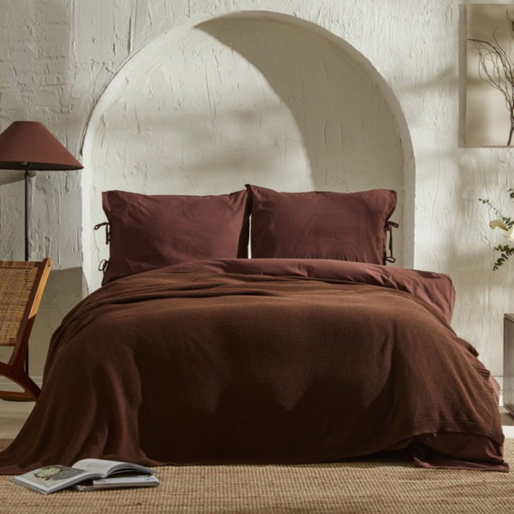 Karaca Home 4 Element Ateş Çift Kişilik Triko Battaniye Koyu Kahverengi - 200 x 220 cm Battaniye Fiyatı