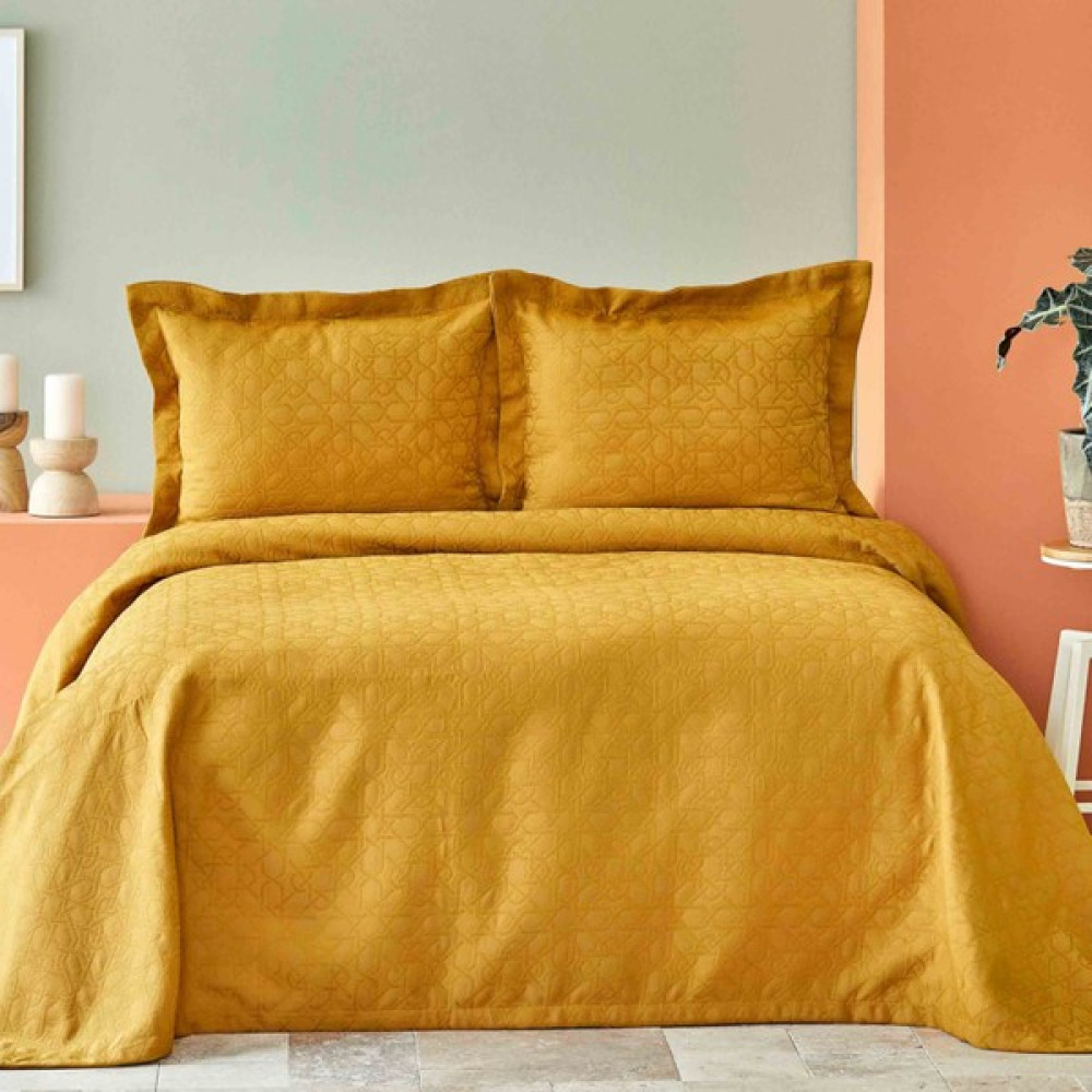 Karaca Home Back To Basic Açık Hardal Çift Kişilik Yatak Örtüsü - 240 x 250 cm Yatak Örtüsü Fiyatı