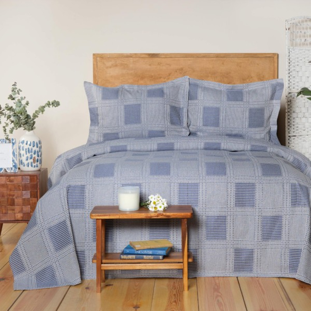 Karaca Home Berta Indigo Çift Kişilik Yatak Örtüsü Seti - İndigo - 230 x 240 cm Yatak Örtüsü Fiyatı