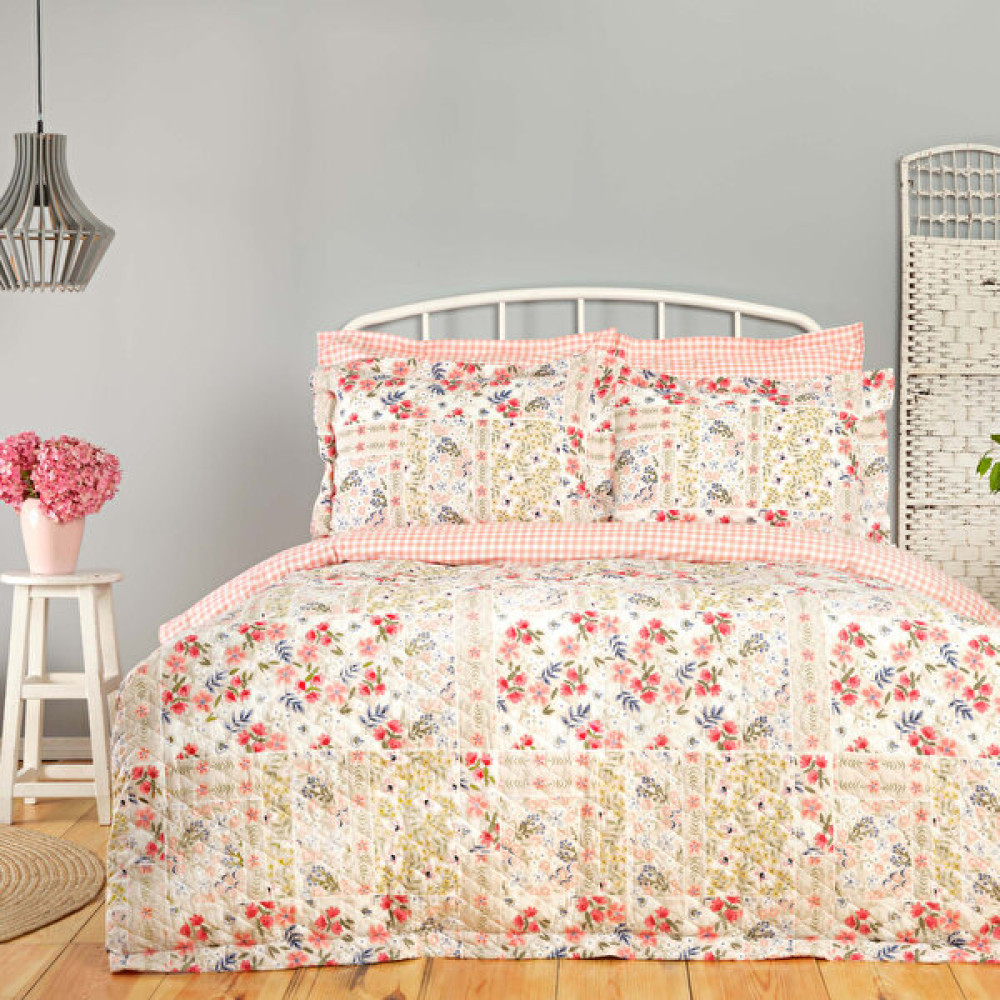 Karaca Home Bonita Pembe %100 Pamuk Çift Kişilik Complete Takım - 200 x 220 cm Nevresim Takımı Fiyatı