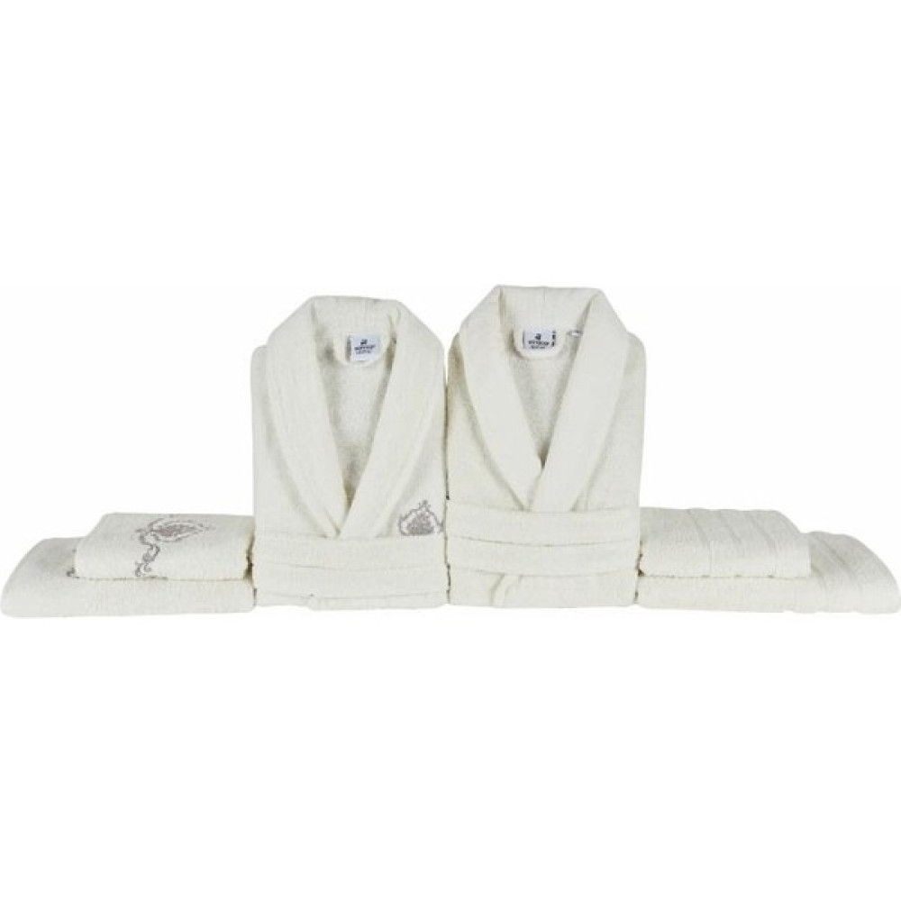 Karaca Home Bornoz Aile Banyo Seti Desma Beyaz/Beyaz - Beyaz - S - M / L - XL Bornoz Fiyatı