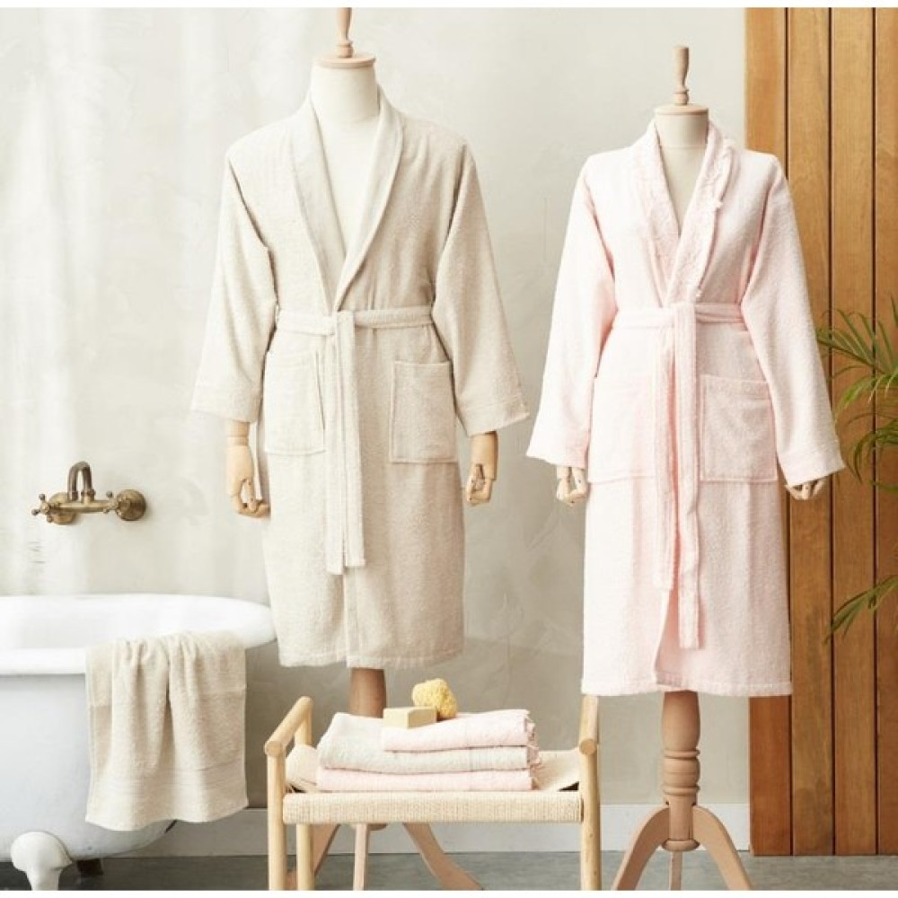 Karaca Home Bornoz Aile Banyo Seti Shine Pudra/bej - Pudra - S - M / L - XL Bornoz Fiyatı