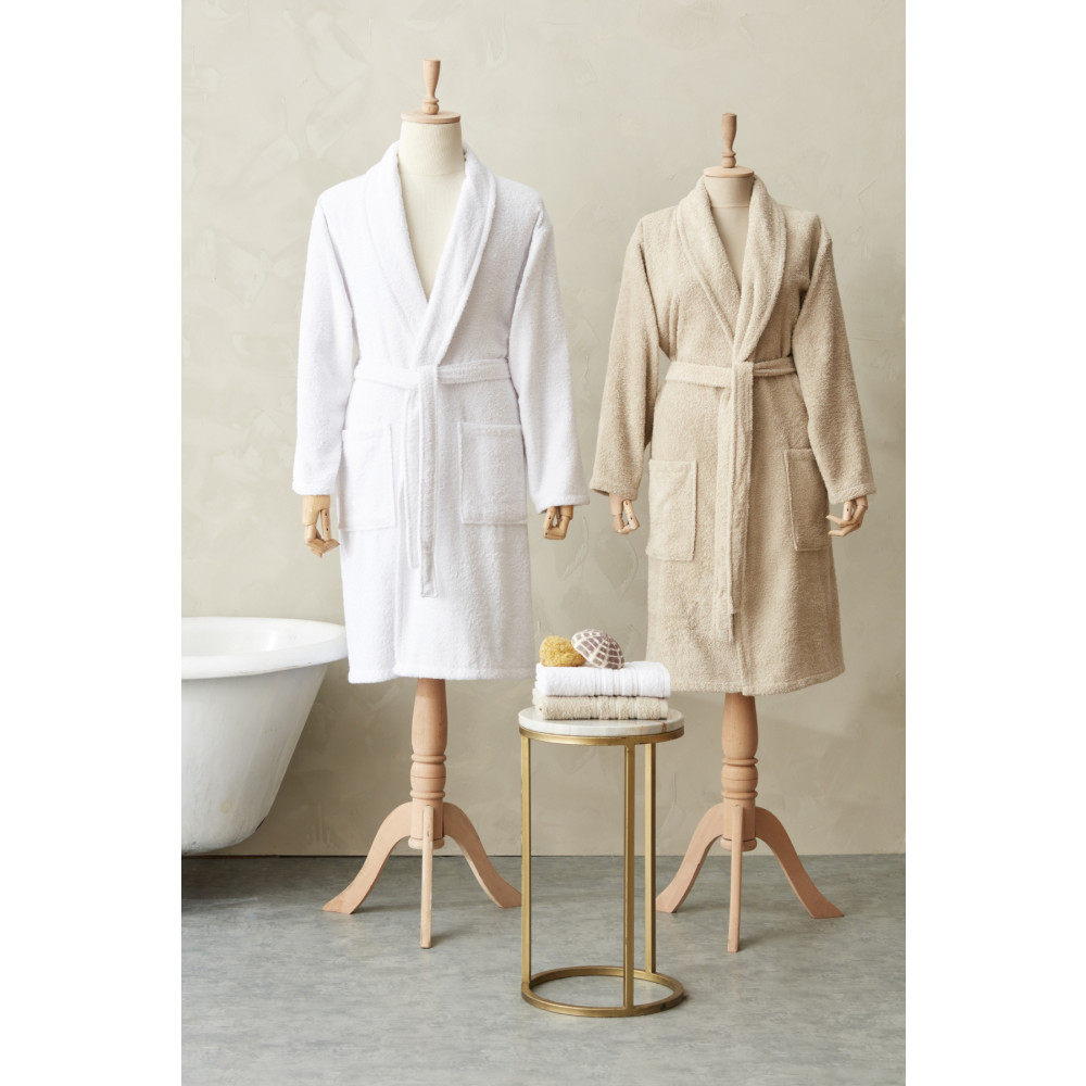 Karaca Home Carli Bej Offwhite %100 Pamuk Aile Banyo Seti S/M -M/L Beden Bornoz Fiyatı