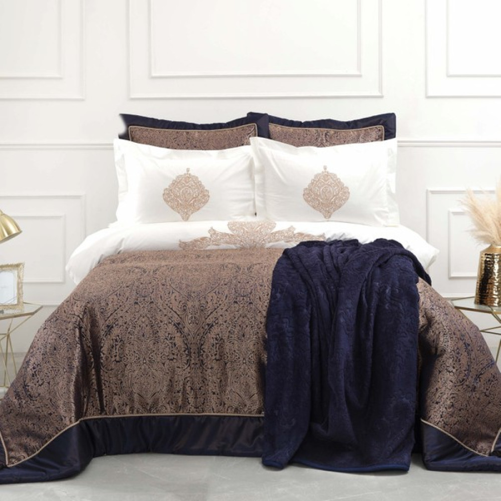 Karaca Home Deborah Lacivert 10 Parça Çeyiz Seti - 200 x 220 cm Yatak Örtüsü Fiyatı