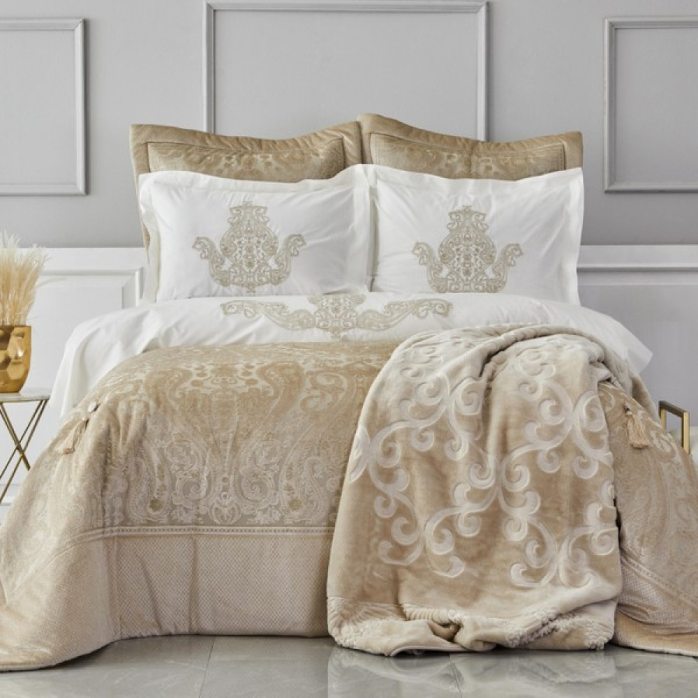 Karaca Home Glamour Simli Gold Çeyiz Seti - Ekru Yatak Odası Tekstili & Çeyiz Seti Fiyatı