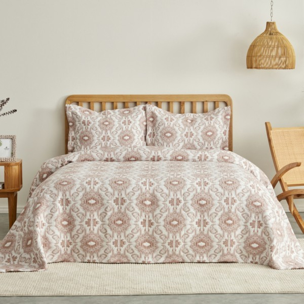 Karaca Home Neos Çift Kişilik Yatak Örtüsü Takımı Pudra - 230 x 240 cm Yatak Örtüsü Fiyatı