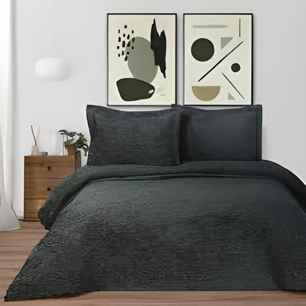Karaca Home Nilah Petrol Kadife Çift Kişilik Yatak Örtüsü - 230 x 240 cm Yatak Örtüsü Fiyatı