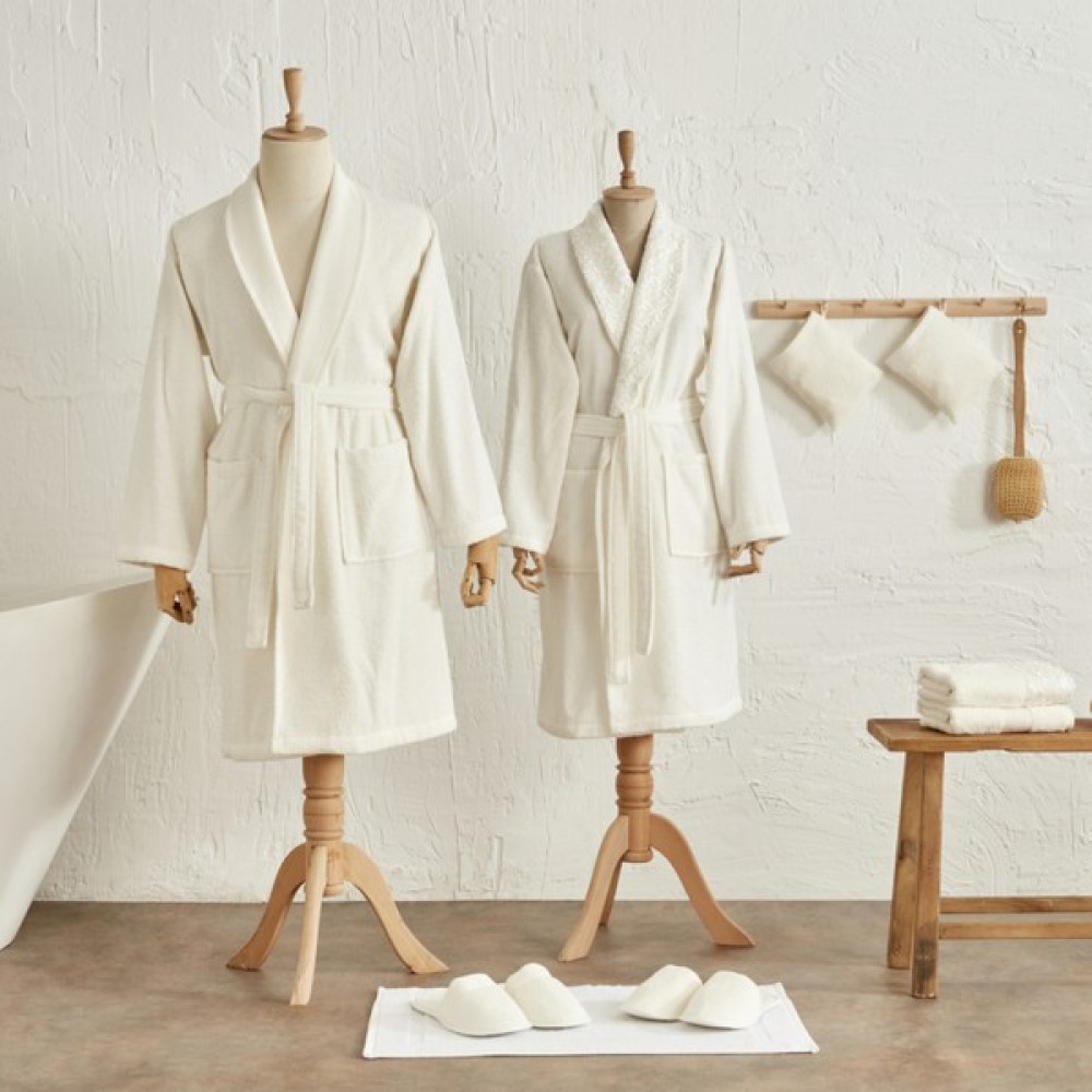 Karaca Home Ring Dantelli 9 Parça Aile Banyo Seti Offwhite-Offwhite - S - M / L - XL - Beyaz Bornoz Fiyatı