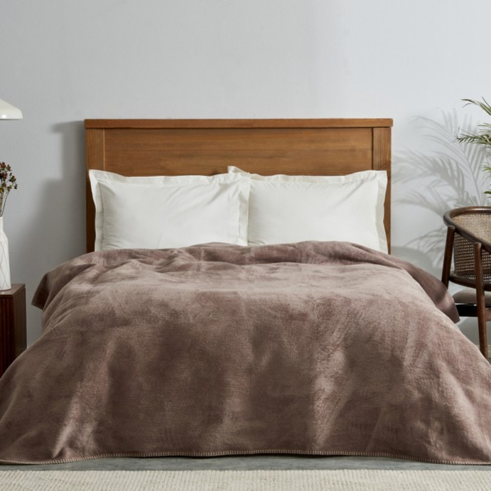 Karaca Home Saye Tek Kişilik Double Pamuk Battaniye Vizon-Bej - 150 x 200 cm - Vizon Battaniye Fiyatı