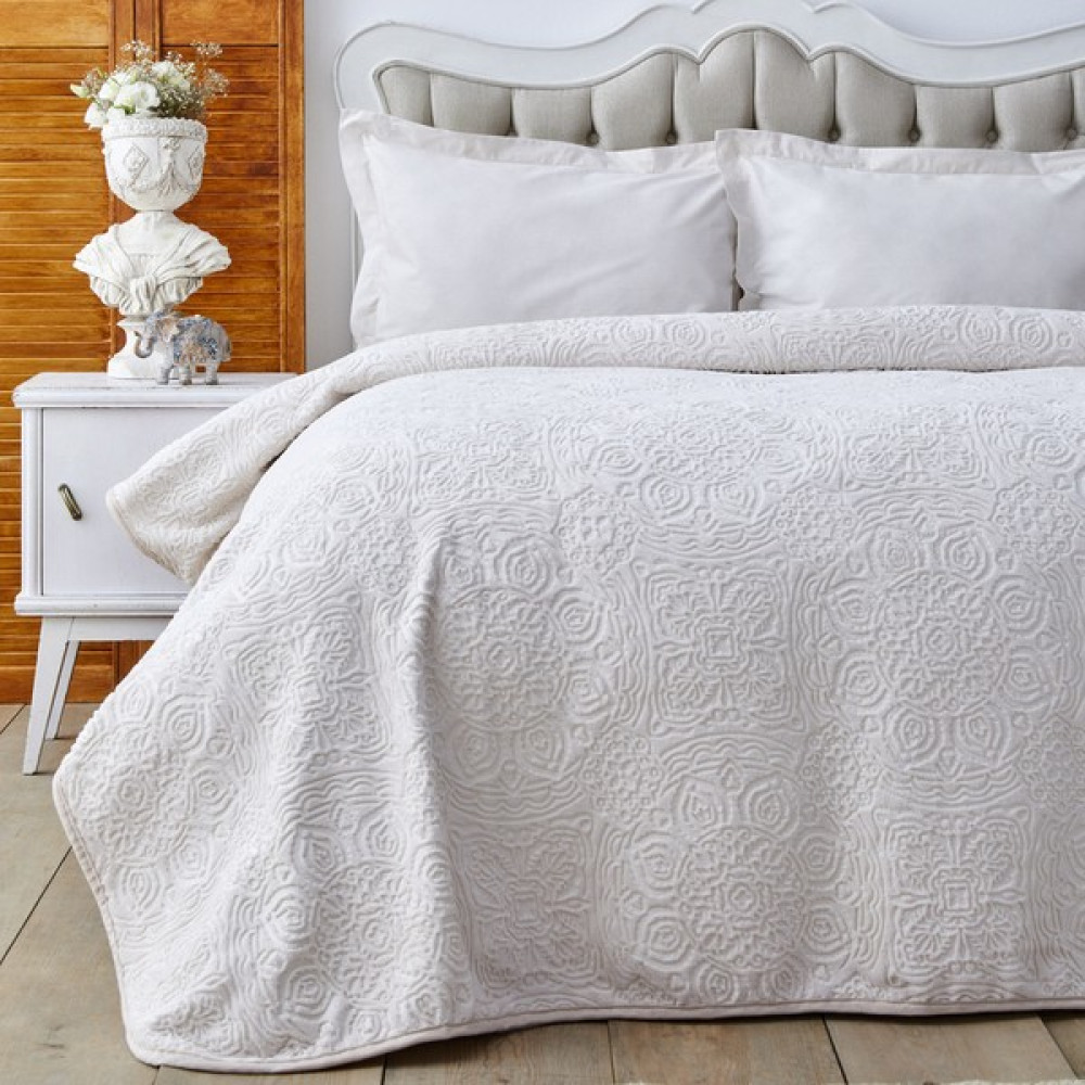 Karaca Home Scala Gri Çift Kişilik Embosy Battaniye - 200 x 220 cm - Açık Gri Battaniye Fiyatı