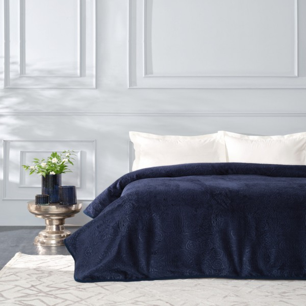 Karaca Home Scala Lacivert Çift Kişilik Embosy Battaniye - 200 x 220 cm Battaniye Fiyatı