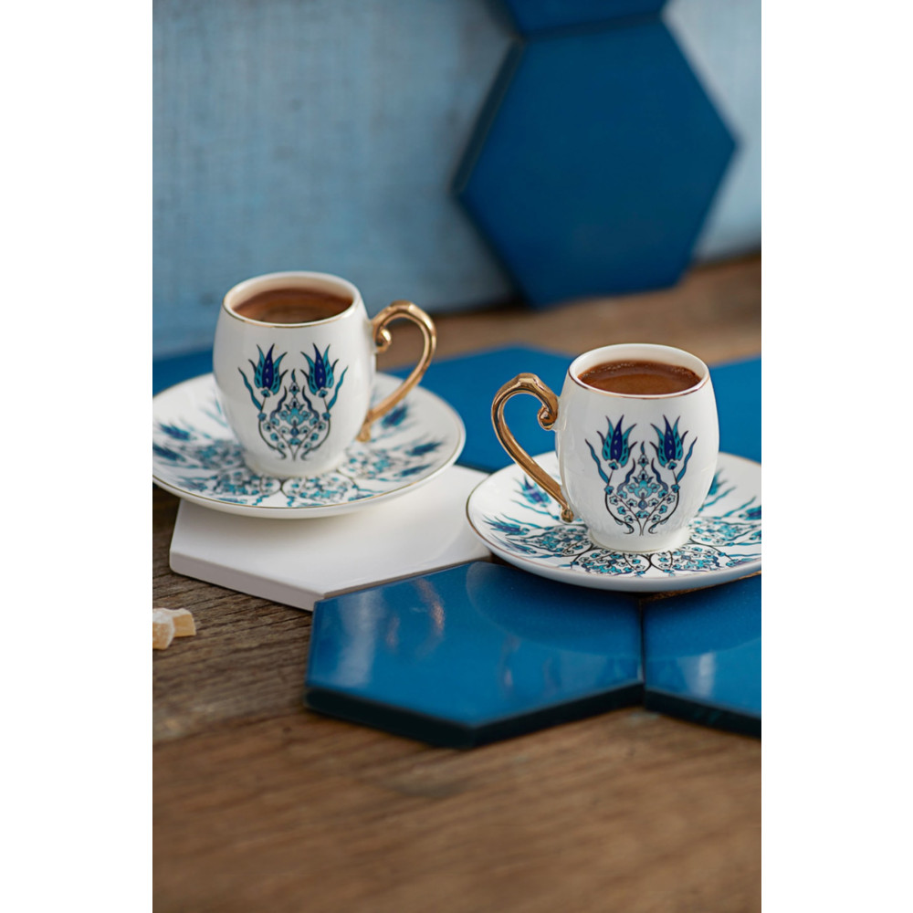 Karaca İznik 2 Kişilik Kahve Fincanı Takımı 80 ml Fincan / Bardak / Kahve Takımı Fiyatı