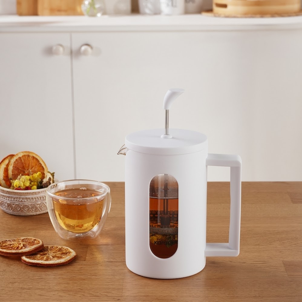 Karaca Leya French Press Beyaz 800 ml French Press Fiyatı