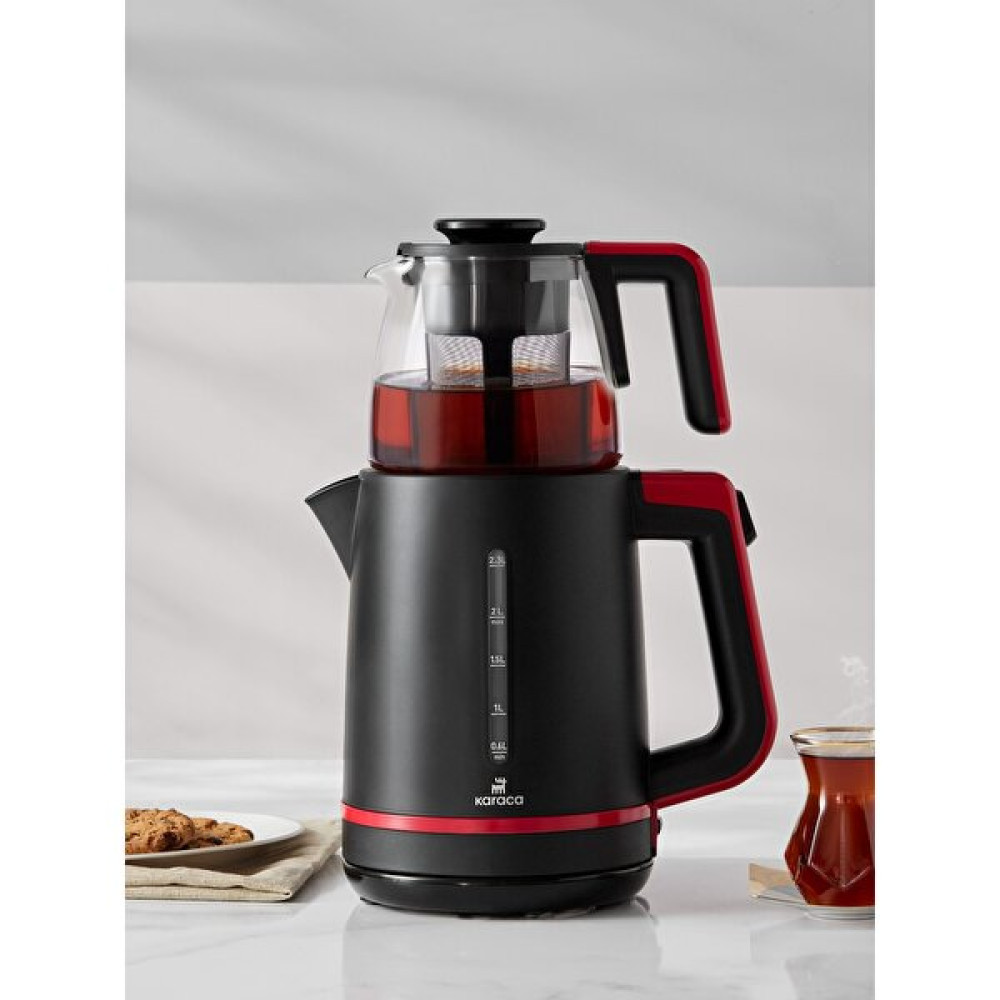 Karaca Maxi Tea XL 2in1 Cam Demlikli Çay Makinesi ve Kettle Cranberry Çay Makineleri Fiyatı