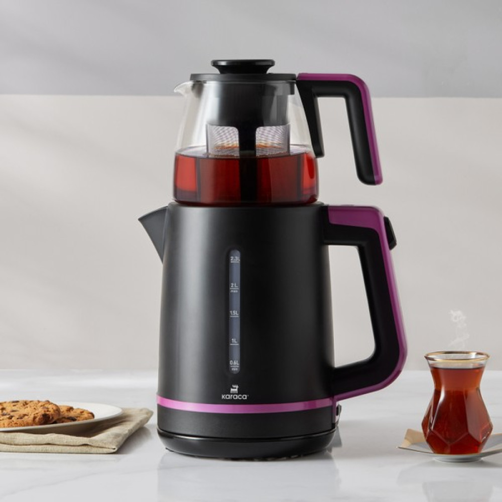 Karaca Maxi Tea XL 2in1 Cam Demlikli Çay Makinesi ve Kettle Raspberry - Pembe Çay Makineleri Fiyatı