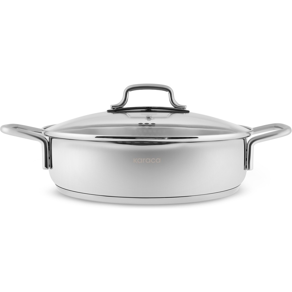 Karaca Powersteel 316+ Martha Kapağı Süzgeçli Karnıyarık ve Pilav Tenceresi 28 cm - Gümüş Tencereler Fiyatı