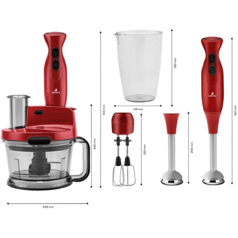 Karaca Pro-Multimax Mutfak Robotu Red Turbo Fonksiyonlu 2000 W Güçlü Motor - Kırmızı Mutfak Robotları Fiyatı