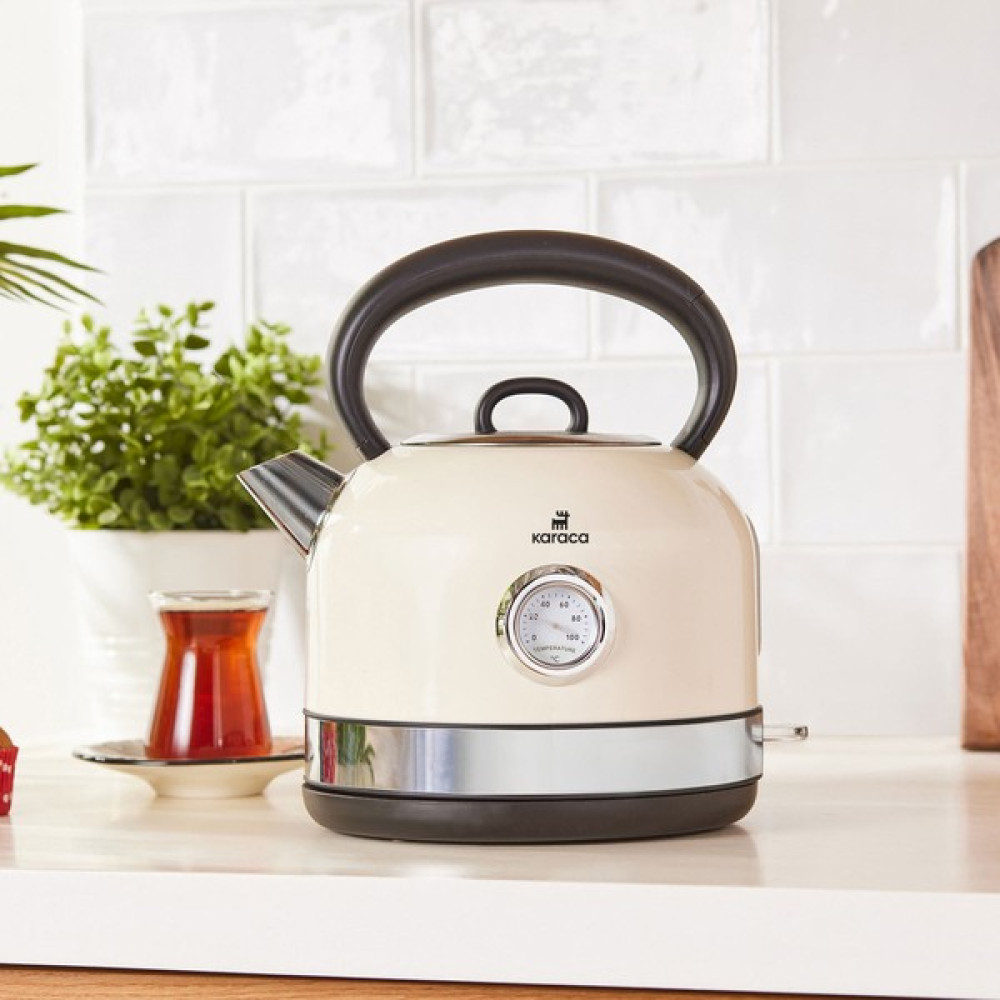 Karaca Retro 2202 Su Isıtıcısı Kettle Krem 2200W Su Isıtıcıları / Kettle Fiyatı