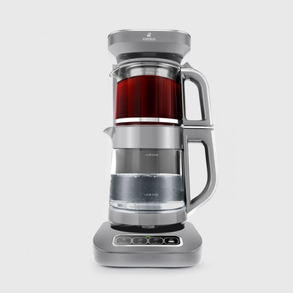 Karaca Robotea Pro 4 in 1 Konuşan Cam Çay Makinesi Cool Gray - Gri Çay Makineleri Fiyatı