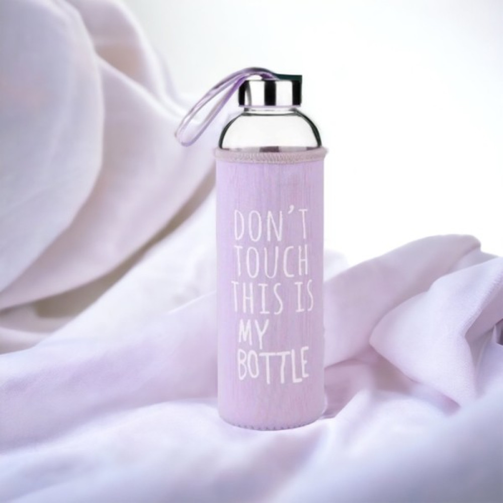 Karacadan Hikmetli Sağlıklı Cam Matara 500 ml Su Şişesi Kılıflı 0.5 Lt Sporcu Matarası Sızdırmaz 1l - Lila Okul Çantası Fiyatı