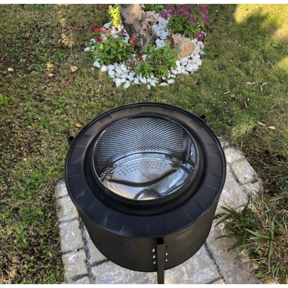 Karadağ Taşınabilir Ateş Çukuru Şömine Krom Paslanmaz Çelik Açık Kamp Ateşi 100 x 100 cm Bahçe Mangalı & Barbekü Fiyatı
