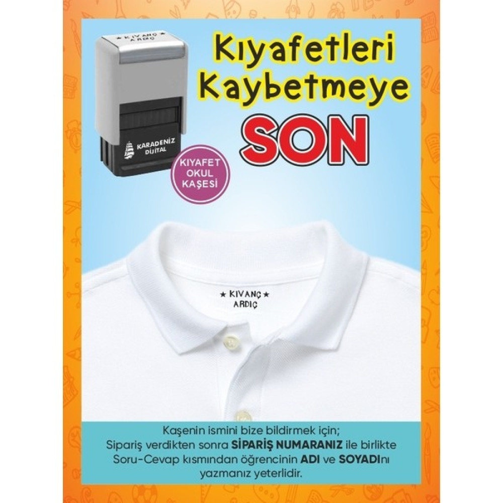 Karadeniz Dijital Öğrenci Kıyafet Kaşesi -Kreş -Anaokulu - Ilkokul Öğrenci Kumaş Elbise Kaşesi - SİYAH - 1,5 CM X 4 CM Kase Fiyatı