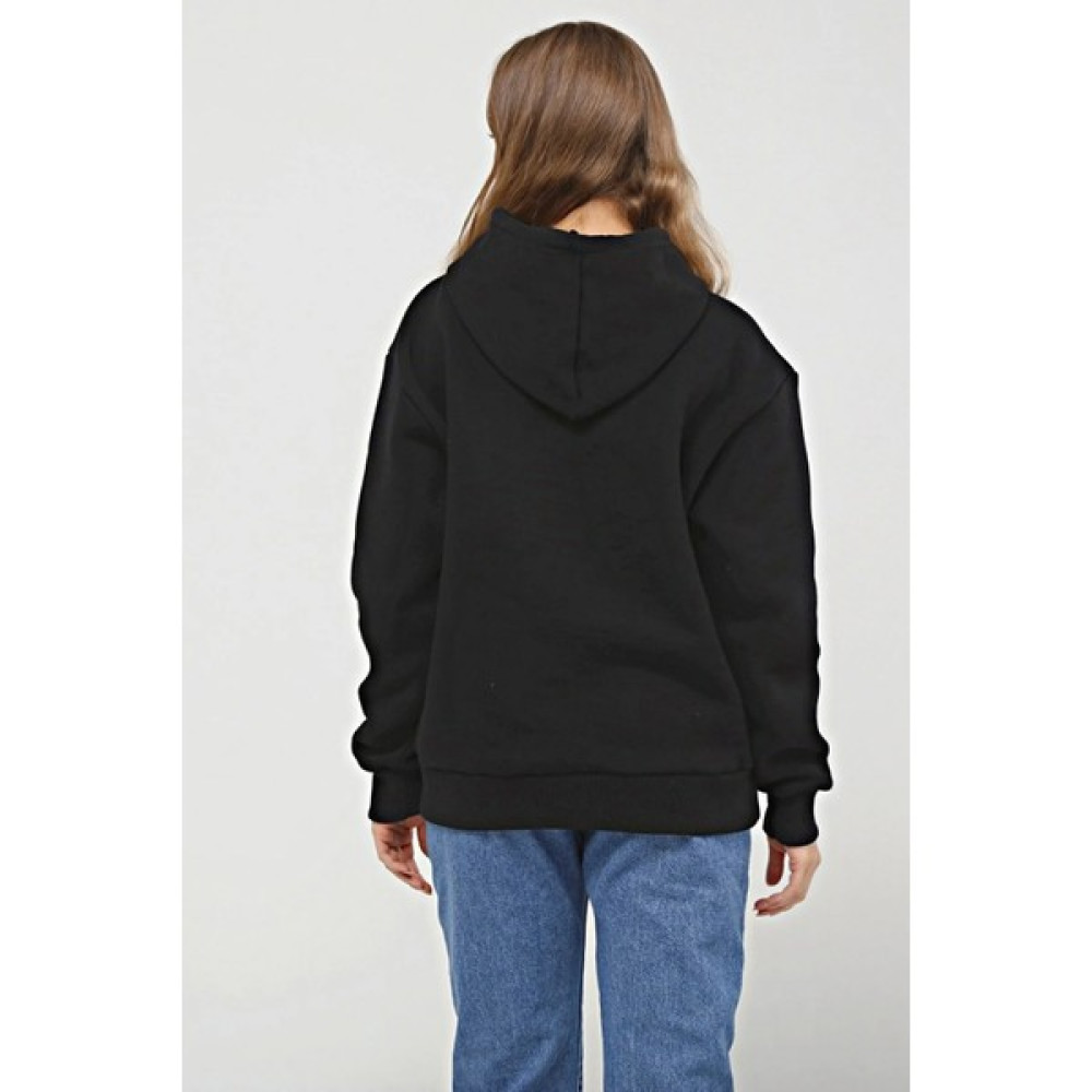 Karaduman Tekstil Siyah Kapüşonlu Yaka Şardonlu 3 Iplik Pamuklu Sweatshirt Erkek Sweatshirt Fiyatı