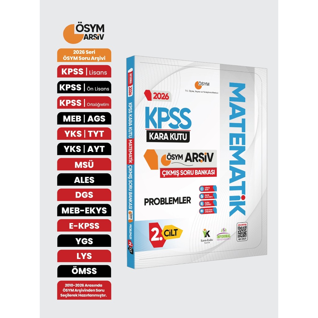 Karakutu Yayınları 2026 Kpss Matematik Kara Kutusu 2.cilt Problemler Ösym Çıkmış Soru Bankası Özetli Dijital Çözümlü Diğer Fiyatı