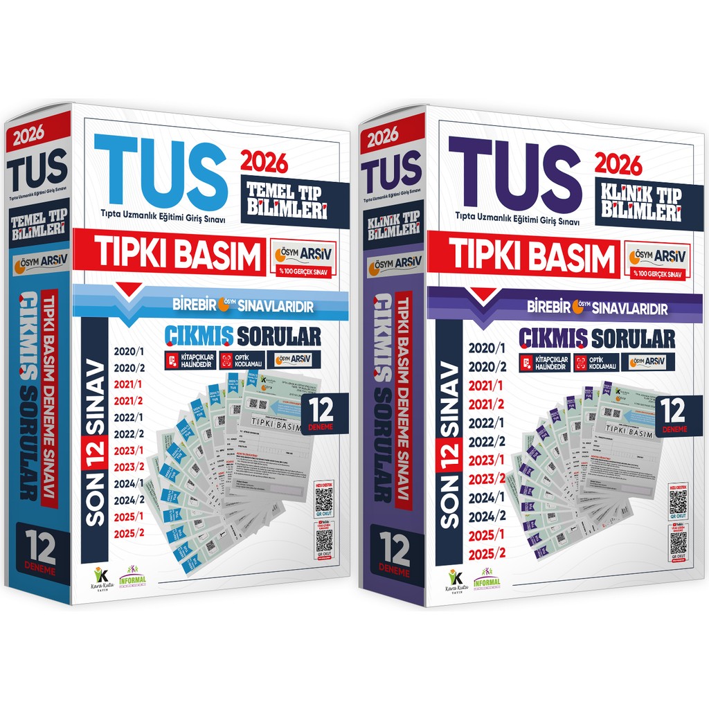 Karakutu Yayınları 2026 Tus Temel&klinik Tıp Bilimleri Ösym Çıkmış Soru Tıpkı Basım Son 6 Yıl 24LÜ Deneme Kitapçığı Tıp Kitapları Fiyatı