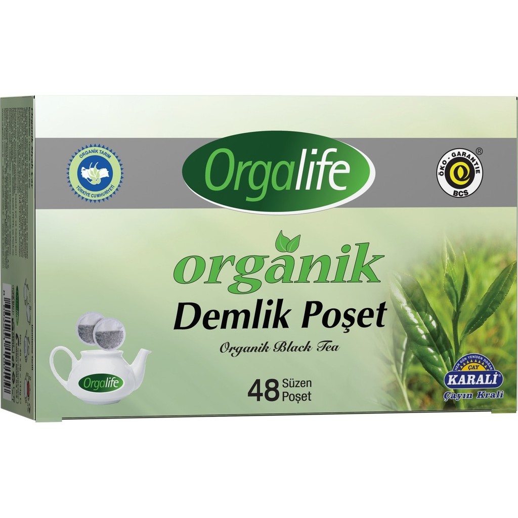 Karali Orgalife Orğanik Demlik Süzen Poşet Siyah Çay 48li 48*3gr=144gr Çay Fiyatı