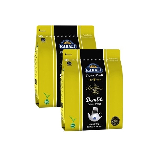 Karalı Premium Demlik Poşet Siyah Çay 25 x 12 gr 2'li Diğer Fiyatı