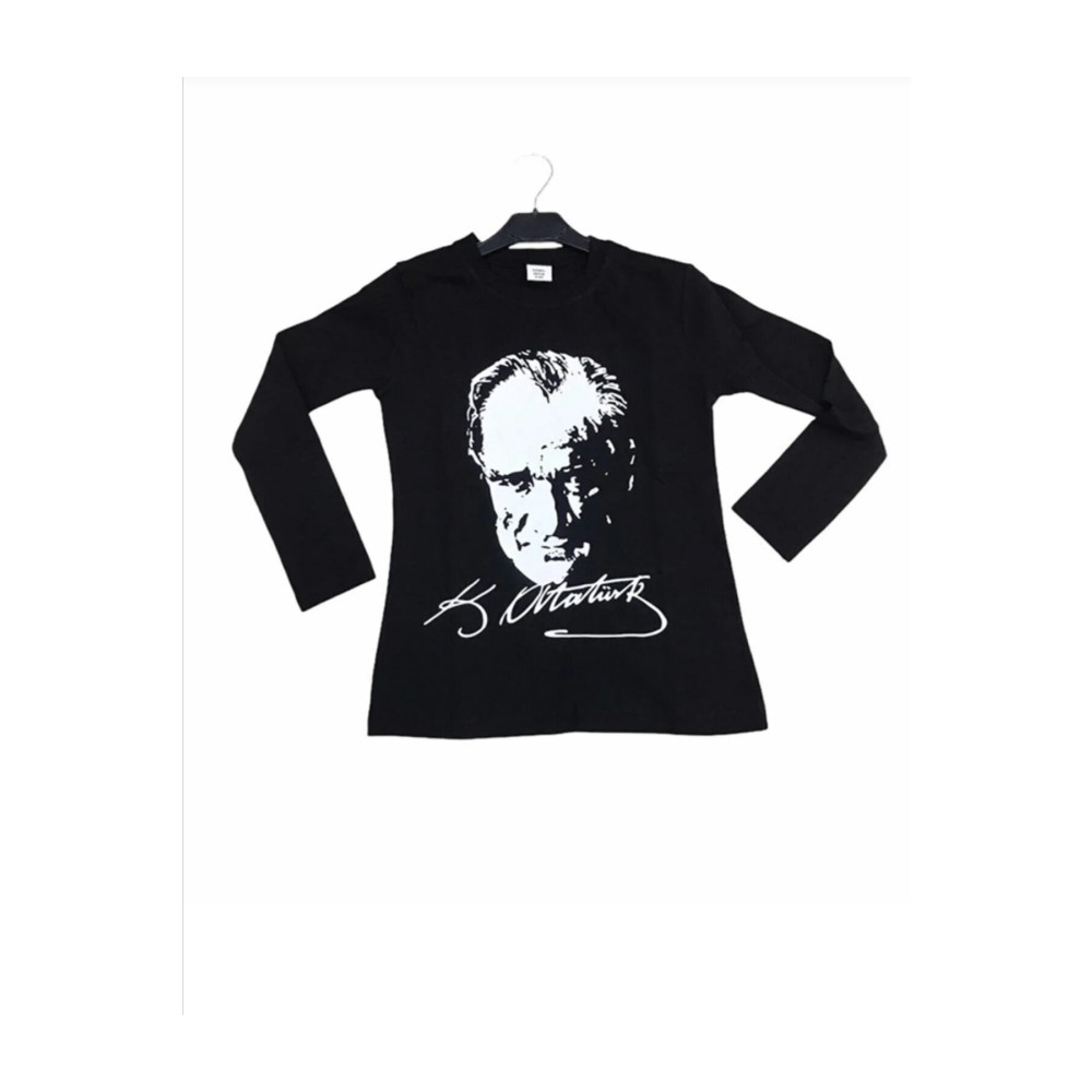 KARAMANSTYLE Atatürk Baskılı Uzun Kollu Penye Tşört 23 Nisan 29 Ekim Gösteri 10 Yaş Beden Bayan T-shirt Fiyatı