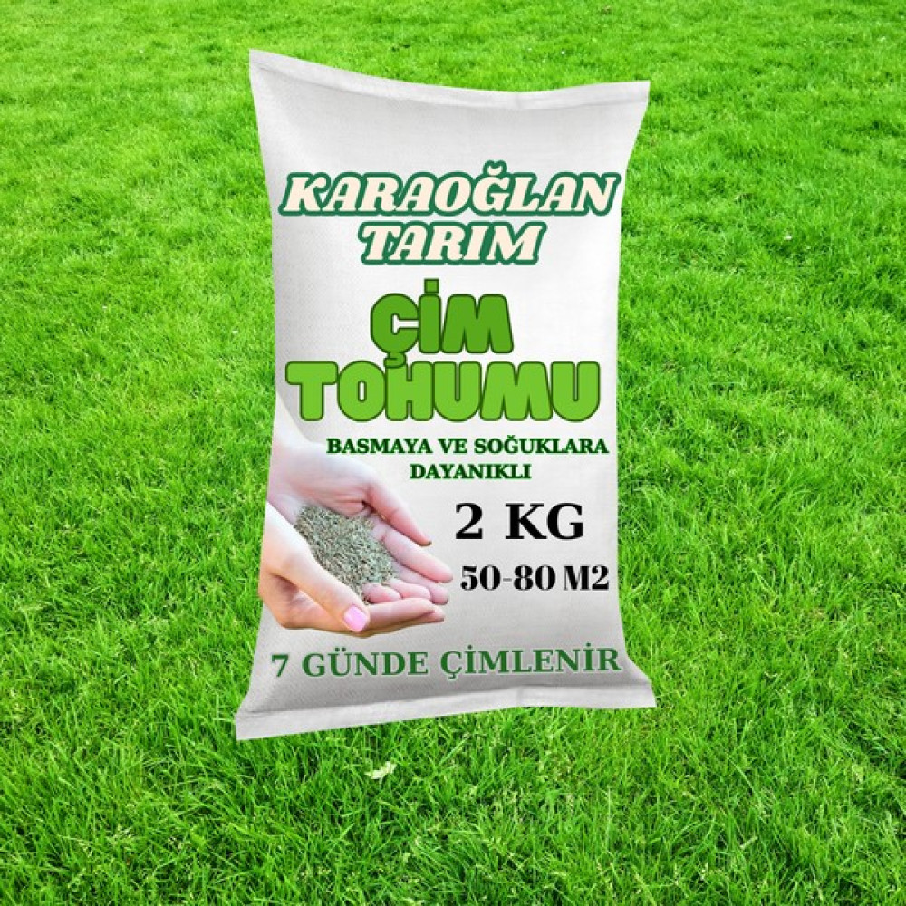 Karaoğlan Tarım 7 Günde Çimlenen 7'li Karışım Basmaya ve Soğuklara Dayanıklı Çim Tohumu 2 kg - 1 Paket Tohum Fiyatı
