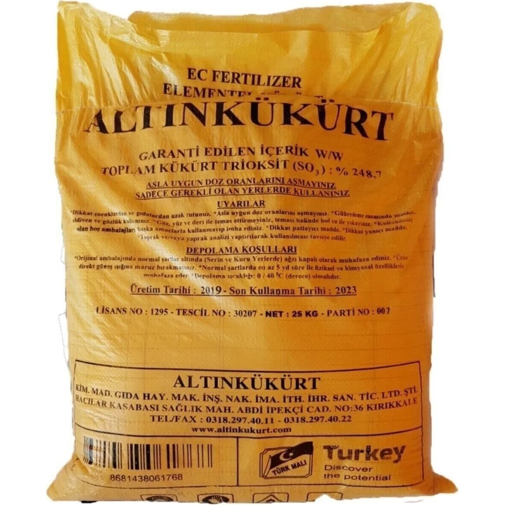 Karaoğlan Tarım Altın Kükürt Ph Düşürür 25 kg Diğer Fiyatı