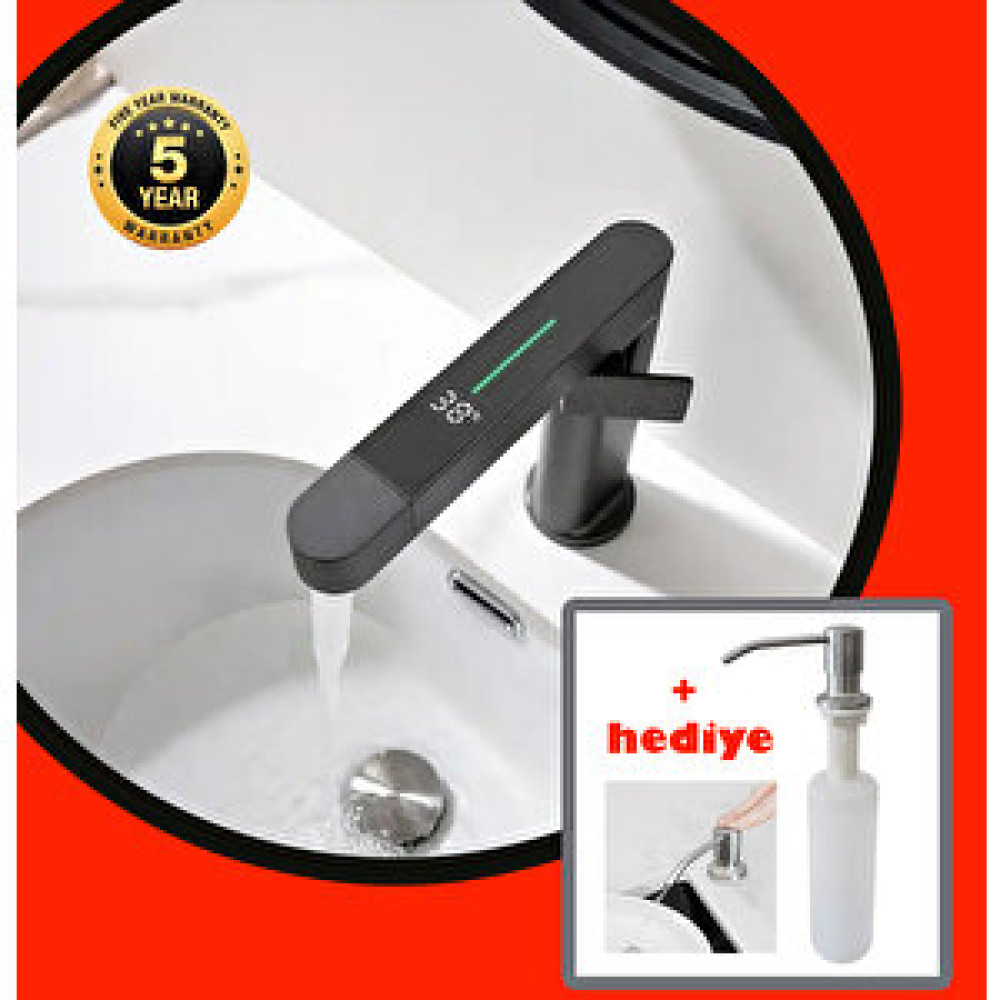 Karat Design HEDİYELİ 2024 Dijital lavabo ve eviye bataryası Pi̇ri̇nç Çok Fonksiyonlu Bataryalar Fiyatı
