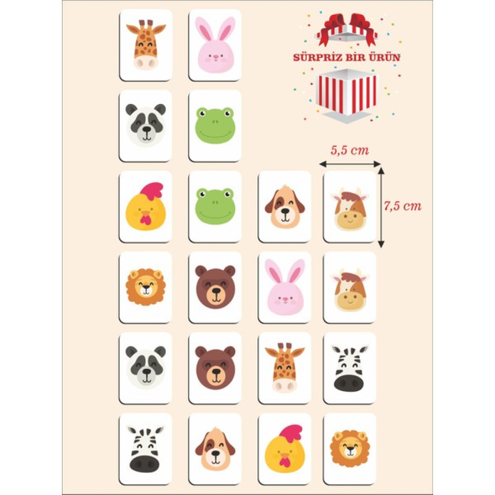 Karbon Soft Zeka Kartları Ahşap Eğitici Hafıza Eşleştirme Oyunu Sevimli Hayvanlar Eğitici Puzzle Oyuncak Kart Oyunu (5,5 x 7,5 Cm) Eğitici Oyuncak Fiyatı