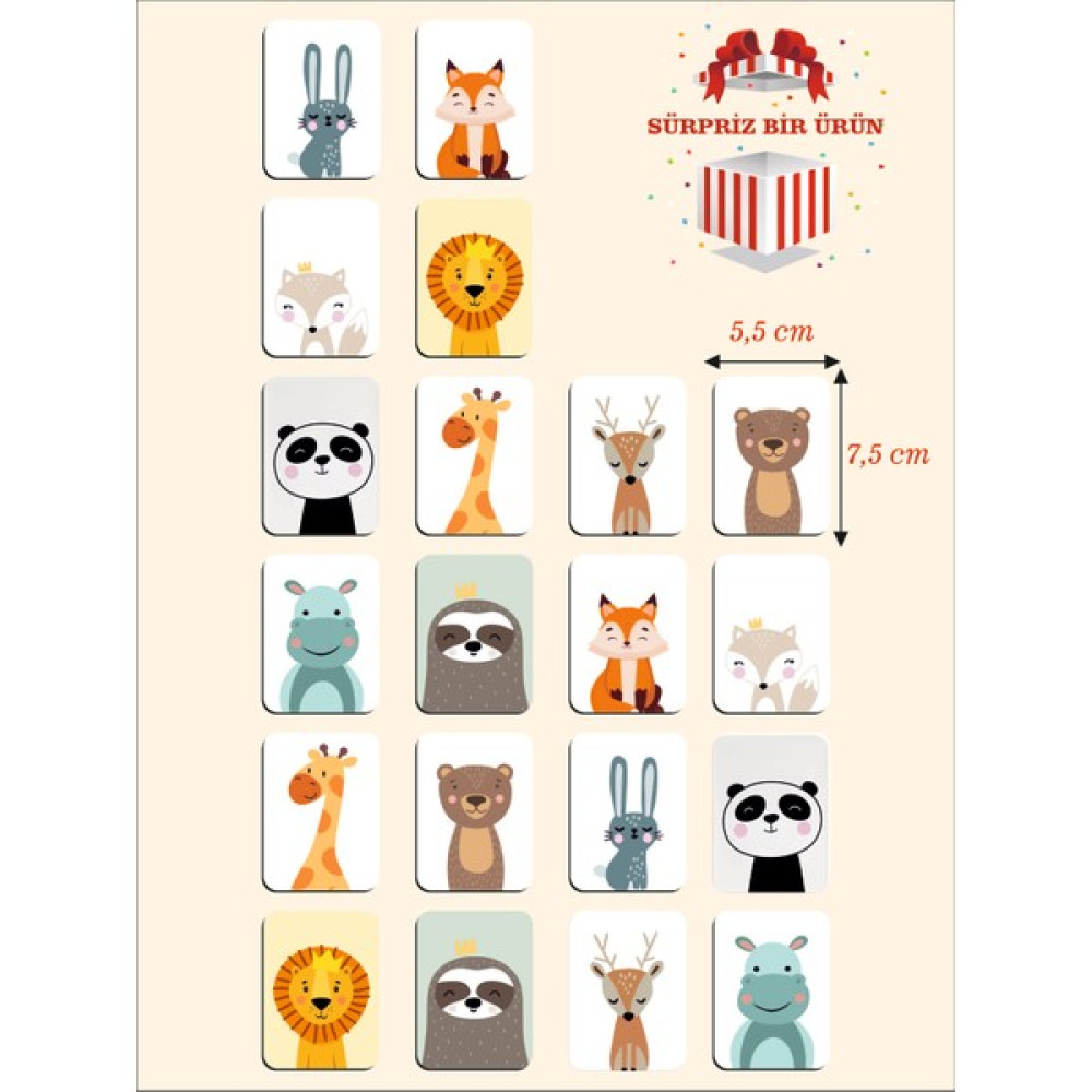 Karbon Soft Zeka Kartları Ahşap Eğitici Hafıza Eşleştirme Oyunu Sevimli Hayvanlar Puzzle Oyuncak ( 5,5 x 7,5 Cm) Eğitici Oyuncak Fiyatı