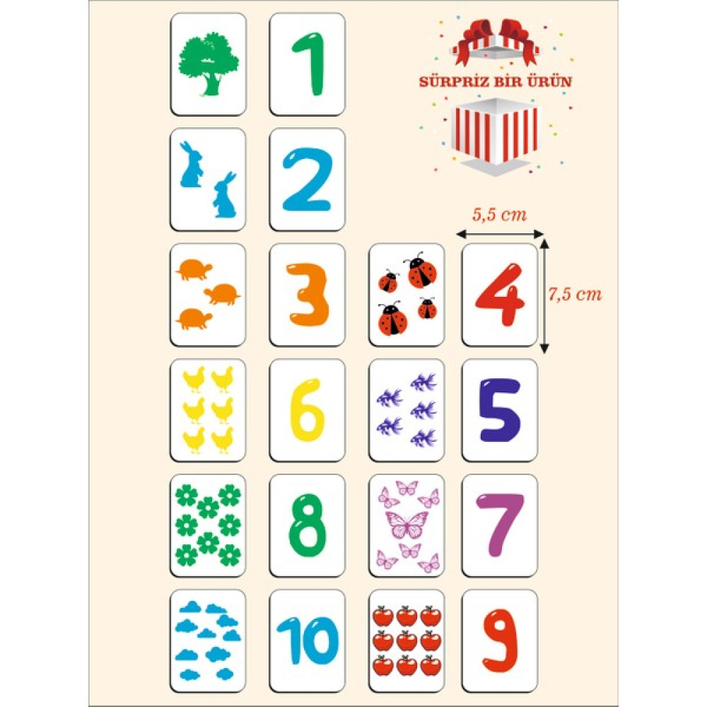 Karbon Soft Zeka Kartları Ahşap Eğitici Hafıza Eşleştirme Oyunu Sevimli Sayılar Oyuncak ( 5,5 x 7,5 Cm) Eğitici Oyuncak Fiyatı