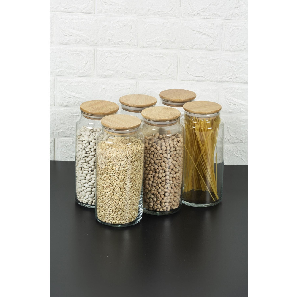 Karçiçeği Home Jumbo Boy 6lı Bambu Kapaklı Vakumlu Cam Kavanoz - Baharat Takımı 1440ml Baharat Setleri & Baharatlıklar Fiyatı