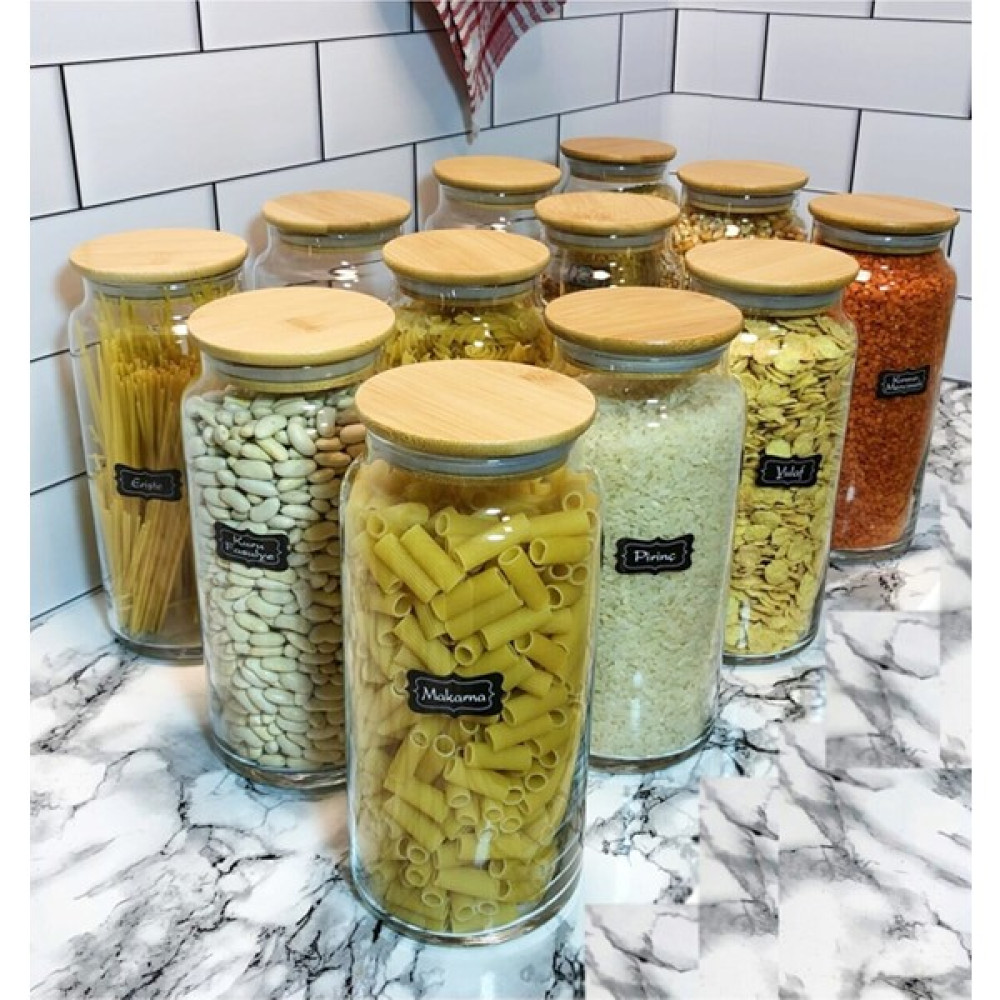 Karçiçeği Home Tiketli, Jumbo Boy 12’li Bambu Kapaklı Vakumlu Cam Kavanoz Seti 1400 ml Saklama Kapları Fiyatı