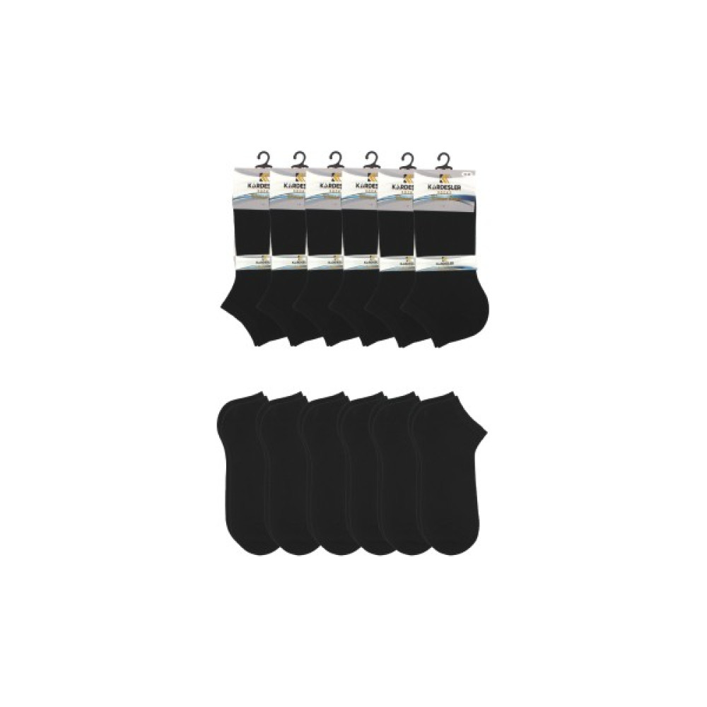 Kardeşler Çorap Kadın Patik Siyah Pamuklu Çorap 6'lı Paket Pirinç Örgü Çorap (Outdoor) Fiyatı