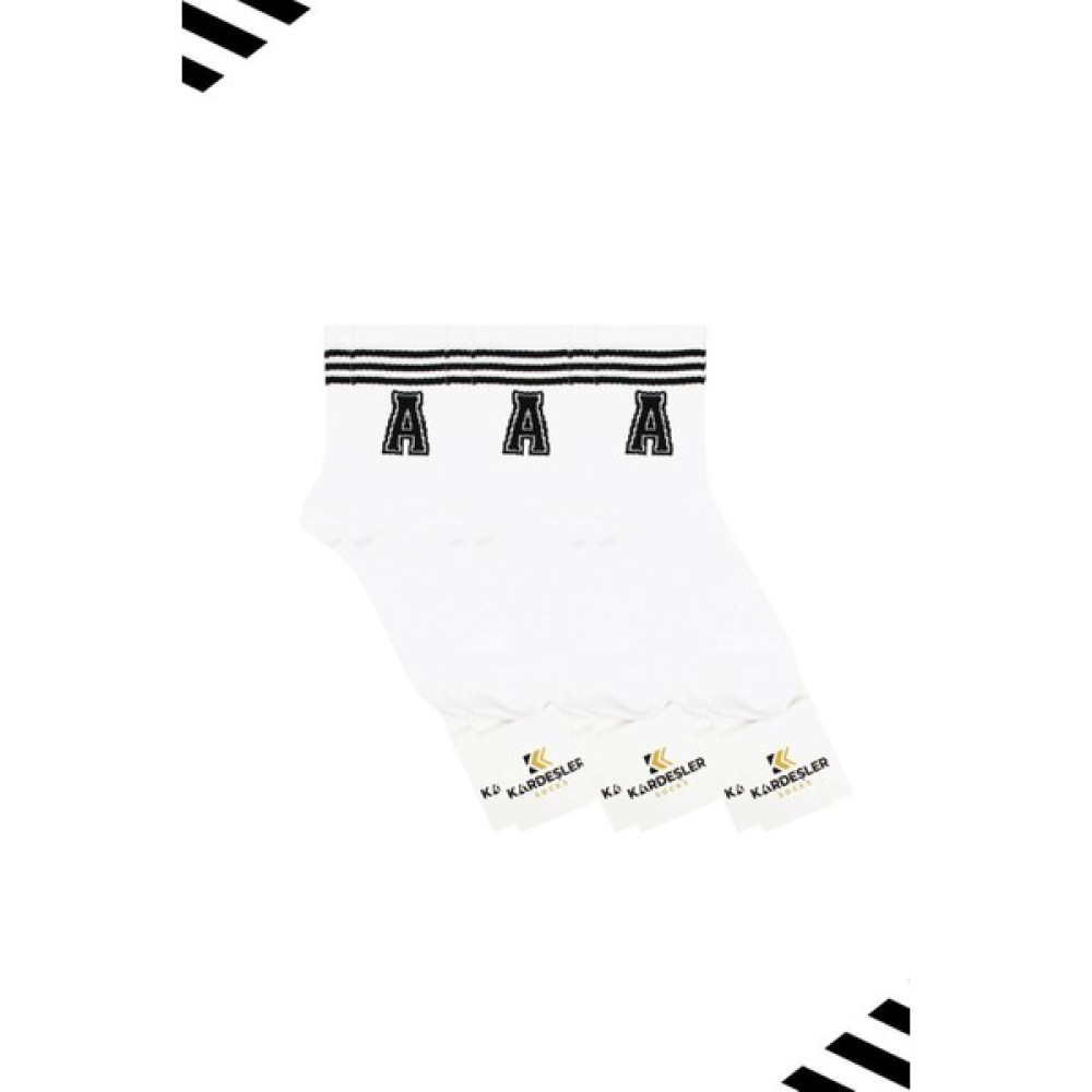 Kardeşler Çorap Unisex A Harfi Desenli Tenis Çorap (HARFLİ ÇORAP) 3 Çift Çorap (Outdoor) Fiyatı