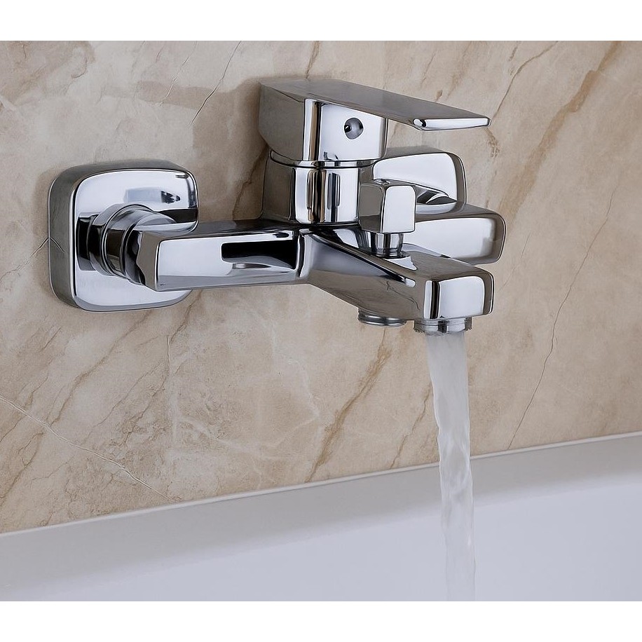 Kare Krom Banyo Bataryası Ağır Prinç Gövde Yüksek Kalite Musluk Göşeli Şık Modern Tasarım Bataryalar & Musluklar Fiyatı